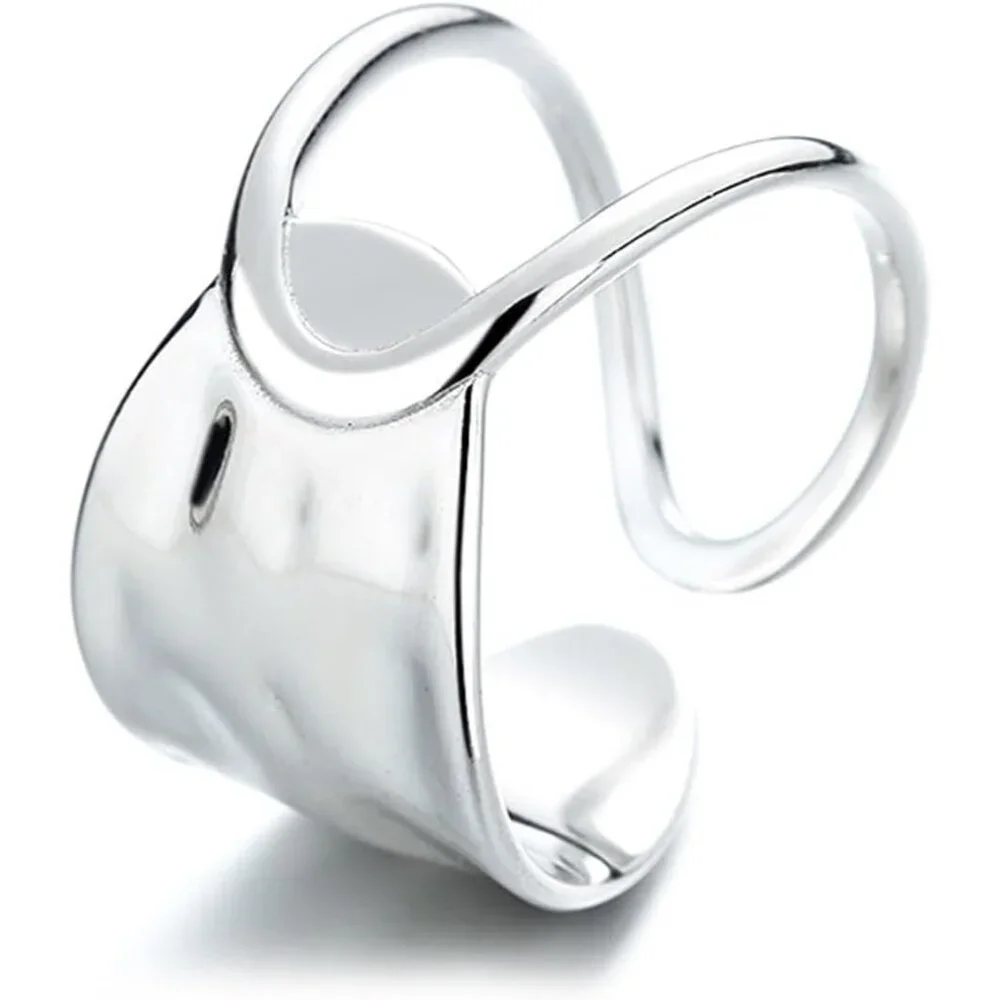 Handmade Rings 925 Sterling Silver Band Ring Adjustable Open Knuckle Rings Thumb